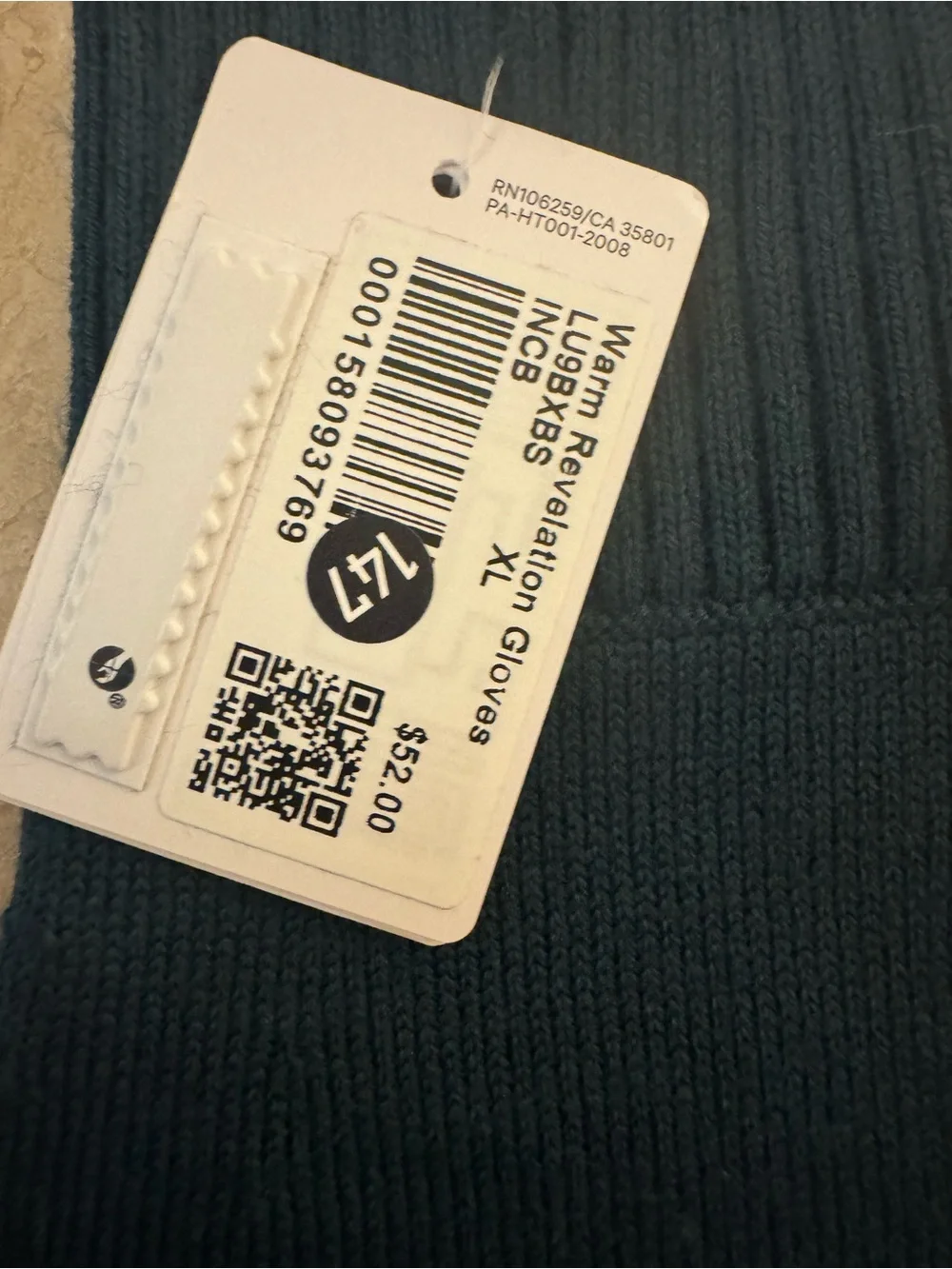 Lululemon Warm Revelation Merino Wool Gloves Ink Blue XL NWT